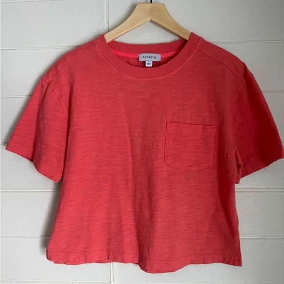 Everlane Tops - Evereve Red Short Sleeve Cropped T-Shirt